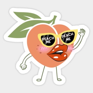 Peach me pick me girl cute aesthetic glasses Sticker